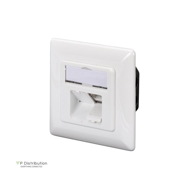 CAT 5e wall outlet, shielded, 2x RJ45 8P8C, LSA, pure white, surface mount