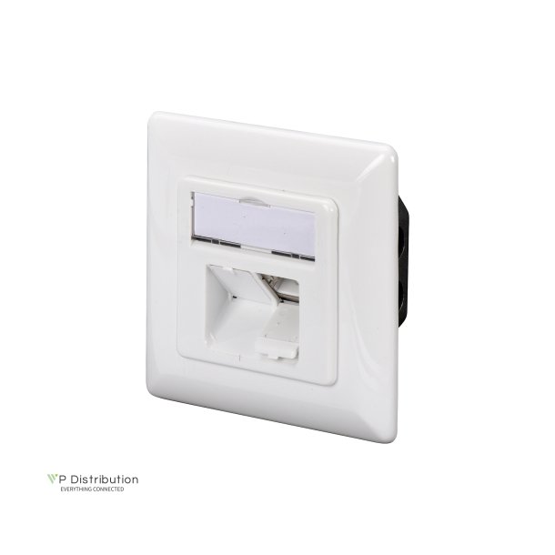 CAT 6 wall outlet, shielded, 2x RJ45 8P8C, LSA, pure white, flush mount