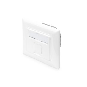 CAT 6A Class EA network outlet, shielded 1x RJ45, LSA, pure white, flush mount, 8 direction