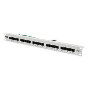 CAT 3 ISDN Patch Panel, unshielded, 25-port RJ45, 8P4C, LSA, 1U, rack mount, grey, 482x44x109