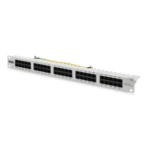 CAT 3 ISDN Patch Panel, unshielded, 50-port RJ45, 8P4C, LSA, 1U, rack mount, grey, 482x44x109