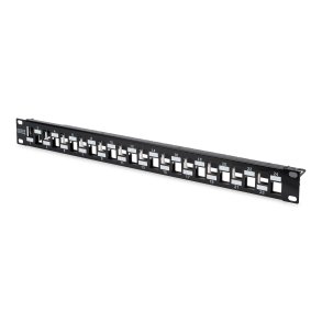 Modular Patch Panel, shielded, 24-port blank, 1U, rack mount, staggered, bl RAL 9005