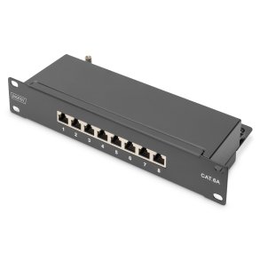 CAT 6A Patch Panel, shielded,8-Port 1U, 10