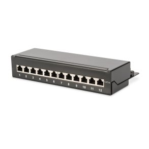 Desktop CAT 6A  Patch Panel, shielded Class EA, 12-port RJ45, 8P8C, LSA
