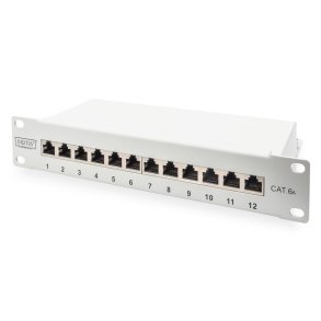CAT 6A Patch Panel, shielded, 12-Port label field, 1U, 10