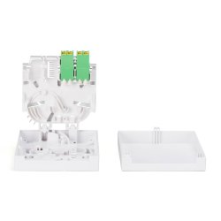 FTTH Outlet, with 2x LC (APC) DX adapter Surfacemount