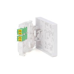 FTTH Outlet, with 2x LC (APC) DX adapter Surfacemount