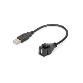 USB 2.0 Keystone Jack for DN-93832, 16 cm cable, black (RAL 9005)