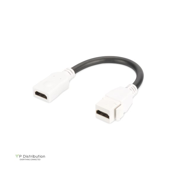 HDMI 2.0 Keystone Jack for DN-93832, 12 cm cable, pure white (RAL 9003)