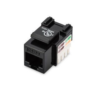 CAT 5e Keystone Jack, unshielded RJ45 to LSA, color black