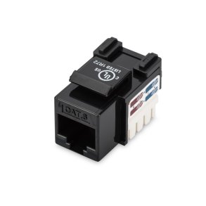 CAT 6 Keystone Jack, unshielded RJ45 to LSA, color black