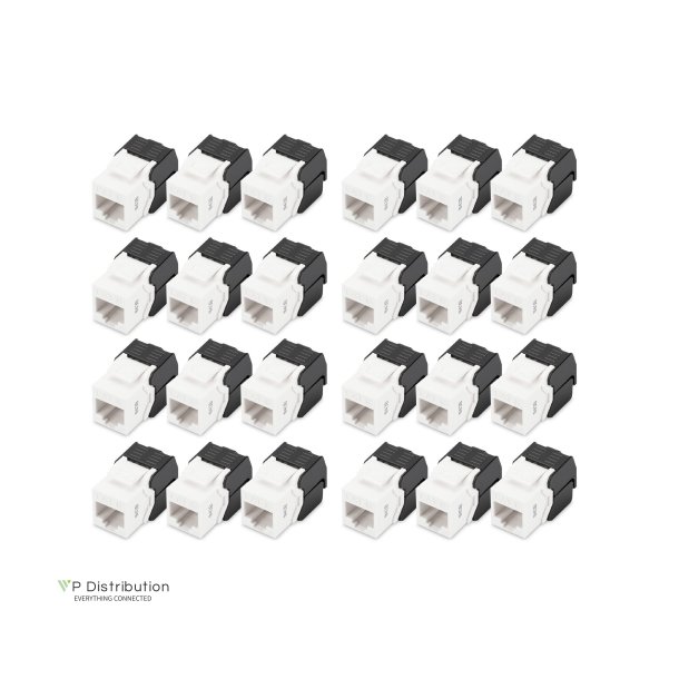 CAT 6 Keystone Jack, unshielded tool free connection, 24 pcs set