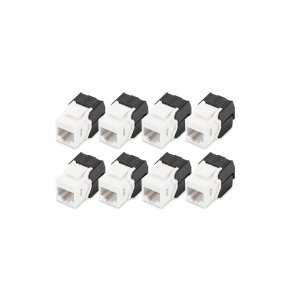 CAT 6 Keystone Jack, unshielded, RJ45 to LSA, tool free connection, incl. cable tie, 8 pcs