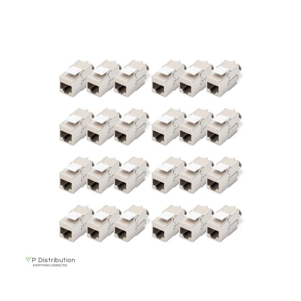 CAT 6A Keystone Jack, shielded,Re-embedded tool free connec., set 24 pcs