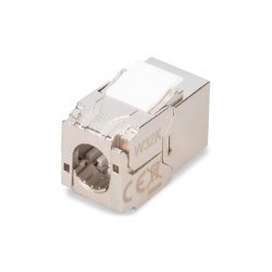CAT 6A short keystone module, shielded, tool-free mounting connection