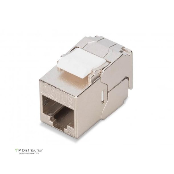 CAT 6A short keystone module, shielded, tool-free mounting connection