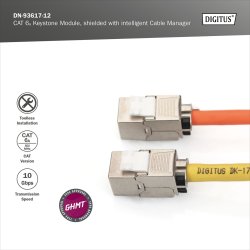 CAT 6A Keystone Jack, shielded, 12 pcs. tool free connection