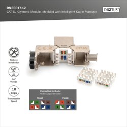 CAT 6A Keystone Jack, shielded, 12 pcs. tool free connection