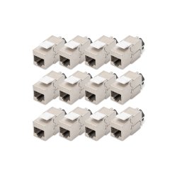 CAT 6A Keystone Jack, shielded, 12 pcs. tool free connection