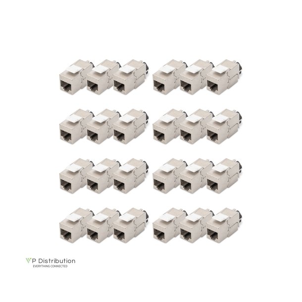 CAT 6A Keystone Jack, shielded tool free connec., set 24 pcs