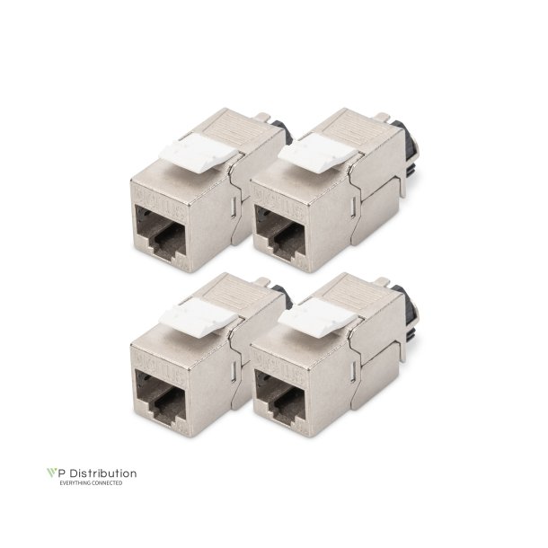 CAT 6A Keystone Jack, shielded, 4 pcs. tool free connection
