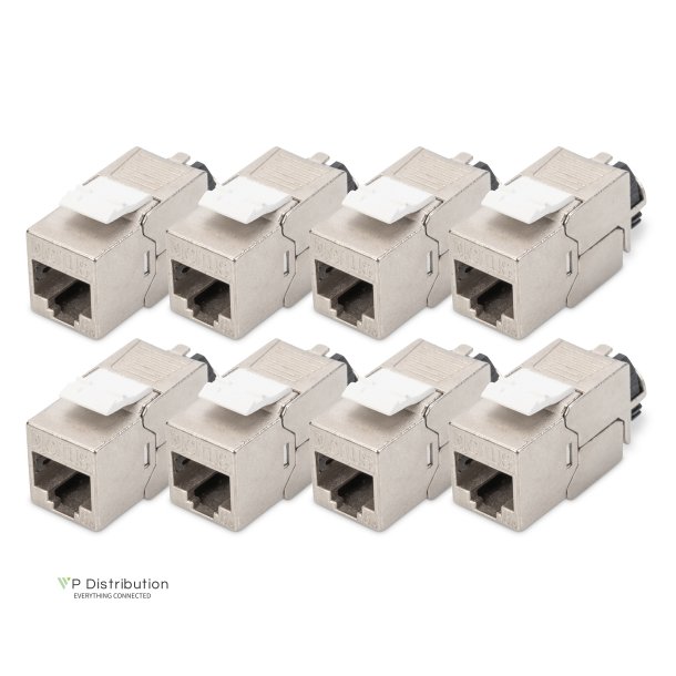 CAT 6A Keystone Jack, shielded, 8 pcs. tool free connection