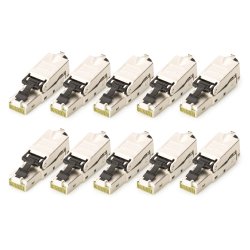 CAT 6A Field Termination Plug, STP, dust cap, TIA 568-A,B,Profinet, 10 pcs.