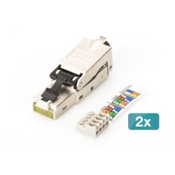 CAT 6A Field Termination Plug, STP, dust cap, TIA 568-A,B,Profinet, 2 pcs.