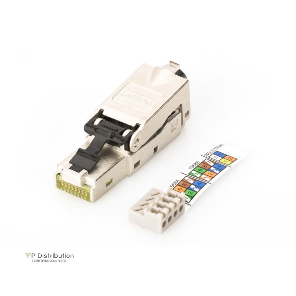 CAT 6A Field Termination Plug, STP, dust cap, bend relief