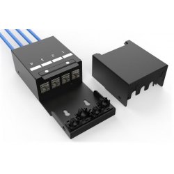Consolidation point box, 4-port Keystone modules with intelligent cable manager
