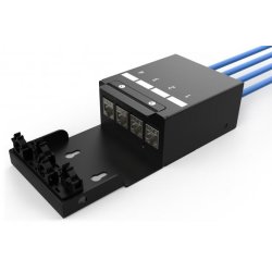 Consolidation point box, 4-port Keystone modules with intelligent cable manager