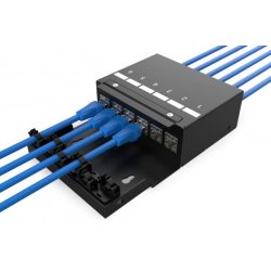 Consolidation point box, 6-port Keystone modules with intelligent cable manager