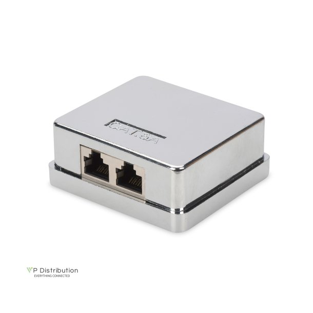 CAT 6A Surface mount box 2x Keystone Modules, shielded, 2-port