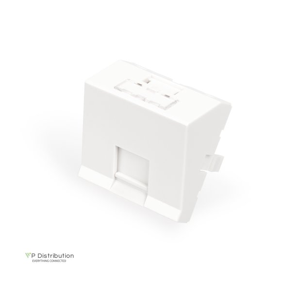 Face plate 45x45 mm, 1-port, angled for DN-93802-5-SH, RAL 9003