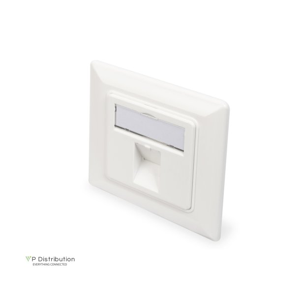 Faceplate for Keystone Jacks,1x RJ45 dust cover, 80x80 + central plate, pure white,