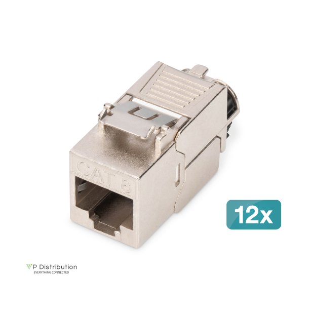 Cat.8.I Keystone Module shielded, tool free, dust cap, 12 pcs.