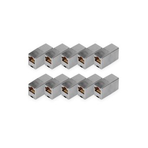 CAT 5e Modular Coupler, shielded RJ45 to RJ45, 10 pc.