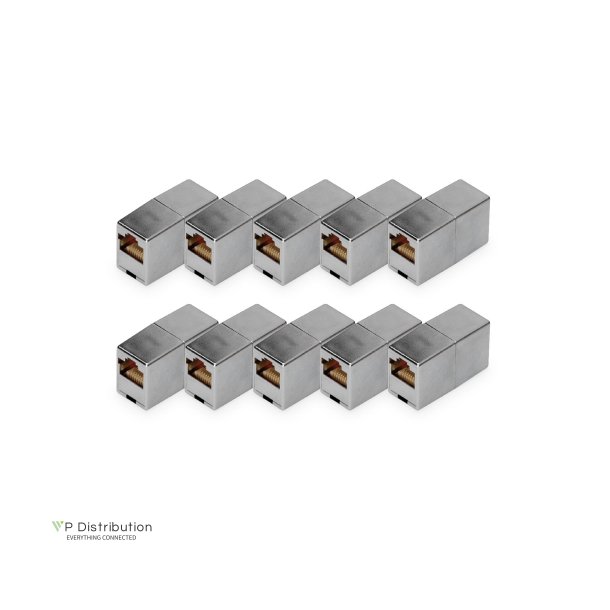 CAT 5e Modular Coupler, shielded RJ45 to RJ45, 10 pc.