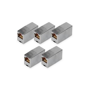 CAT 5e Modular Coupler, shielded RJ45 to RJ45, 5 pcs.