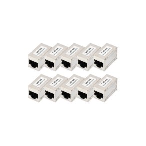 CAT6A modular coupler, full shielded RJ45 to RJ45, 10 pcs.