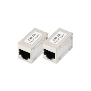 CAT6A modular coupler, full shielded RJ45 to RJ45, 2 pcs.