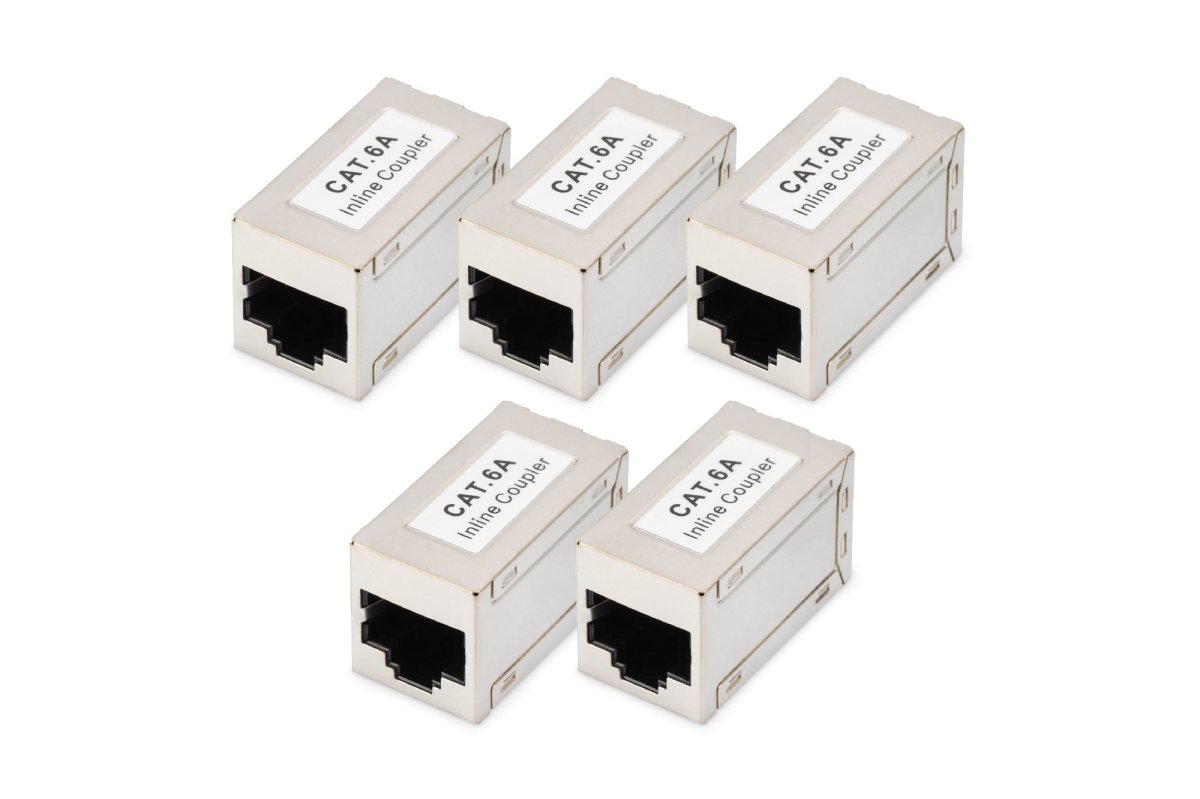 CAT6A modular coupler, full shielded RJ45 to RJ45, 5 pcs. - Cable ...