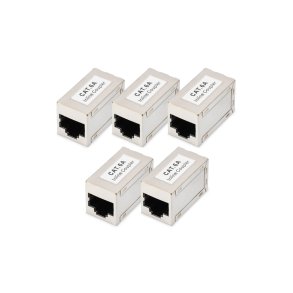 CAT6A modular coupler, full shielded RJ45 to RJ45, 5 pcs.