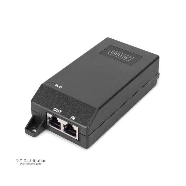 Gigabit Ethernet PoE+ Injector, 802.3at Power Pins:4/5(+),7/8(-), 30W