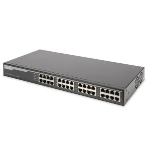 Digitus Gigabit Ethernet PoE+ Injector Hub, 802.3at, 10G 16-port, Power Pins:3/6(+), 1/2(-), 250W
