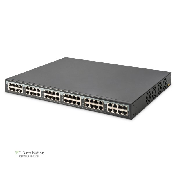 Digitus Gigabit Ethernet PoE+ Injector Hub, 802.3at, 10G 24-port, Power Pins:3/6(+), 1/2(-), 370W