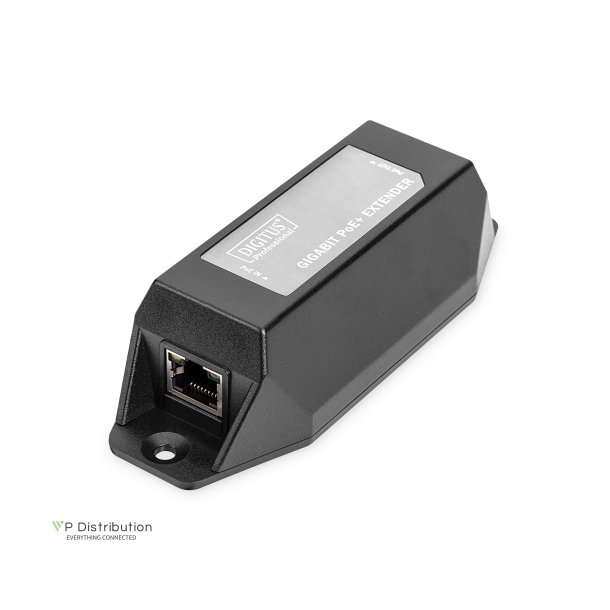 Digitus Gigabit Ethernet PoE+ Extender, 802.3at 1-port, Power Pins:3/6(+), 1/2(-), 22W