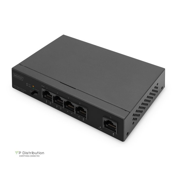 Digitus 4+1 Port Ethernet Unmanaged  PoE Switch 4 Port PoE, MDI/MDIX, IEEE802af,at