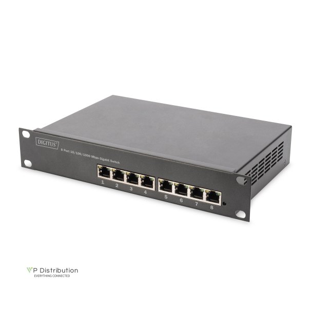 Digitus L2 managed Gigabit Ethernet PoE Switch 8-port PoE, 10 inch, 80W PoE budget
