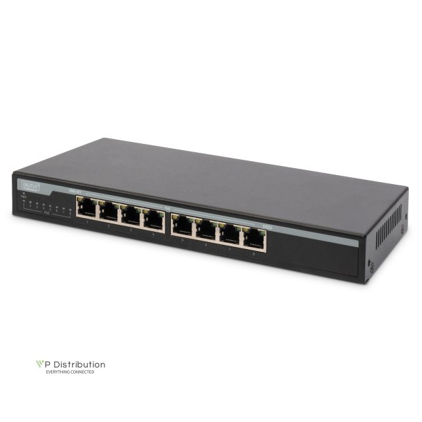 Digitus Gigabit Ethernet PoE Switch 8-port PoE, 135W PoE budget